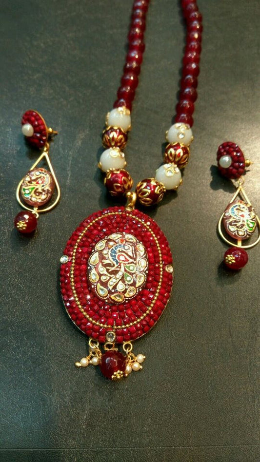 Red Oxidise Silver Jewellery - Dailybuyys