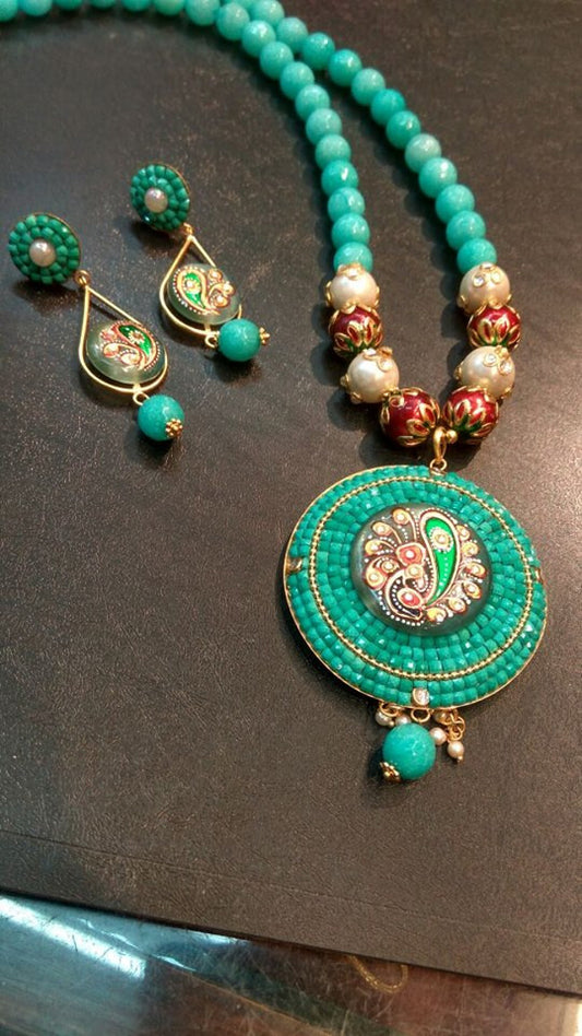 Sea Green 1 Oxidise Silver Jewellery - Dailybuyys