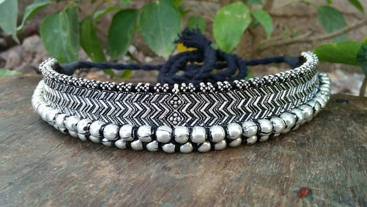 Black & Silver finish German Silver Jewellery - Dailybuyys