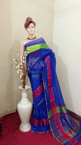 Blue Maheshwari Silk Sarees