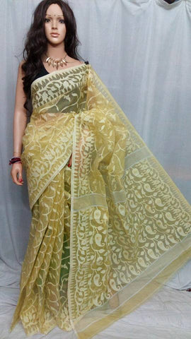 Yellow Dhakai Jamdani Sarees