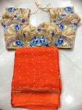 Beige & Sea Blue Designer Stitched Blouses Get Extra 10% Discount on All Prepaid Transaction