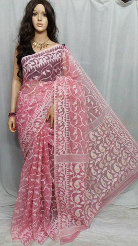 Pink Dhakai Jamdani Sarees