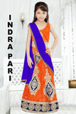 Indra Pari Orange Kids Lehenga Girls Clothing Get Extra 10% Discount on All Prepaid Transaction