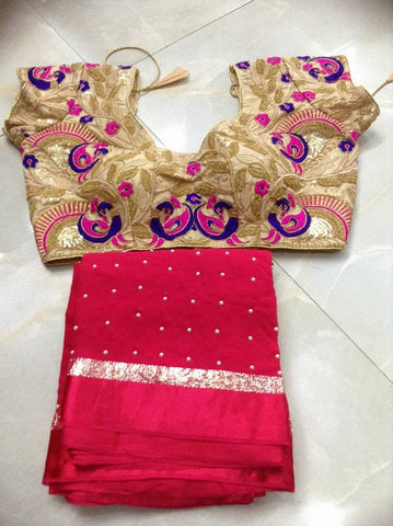Beige & Magenta,Blue Designer Stitched Blouses Get Extra 10% Discount on All Prepaid Transaction