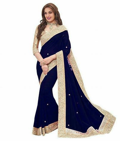 Nevy Blue Georgette Sarees