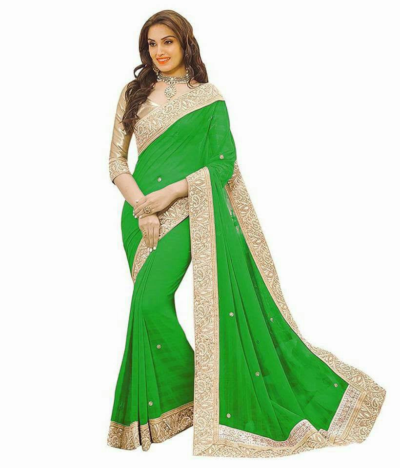 Green Georgette Sarees