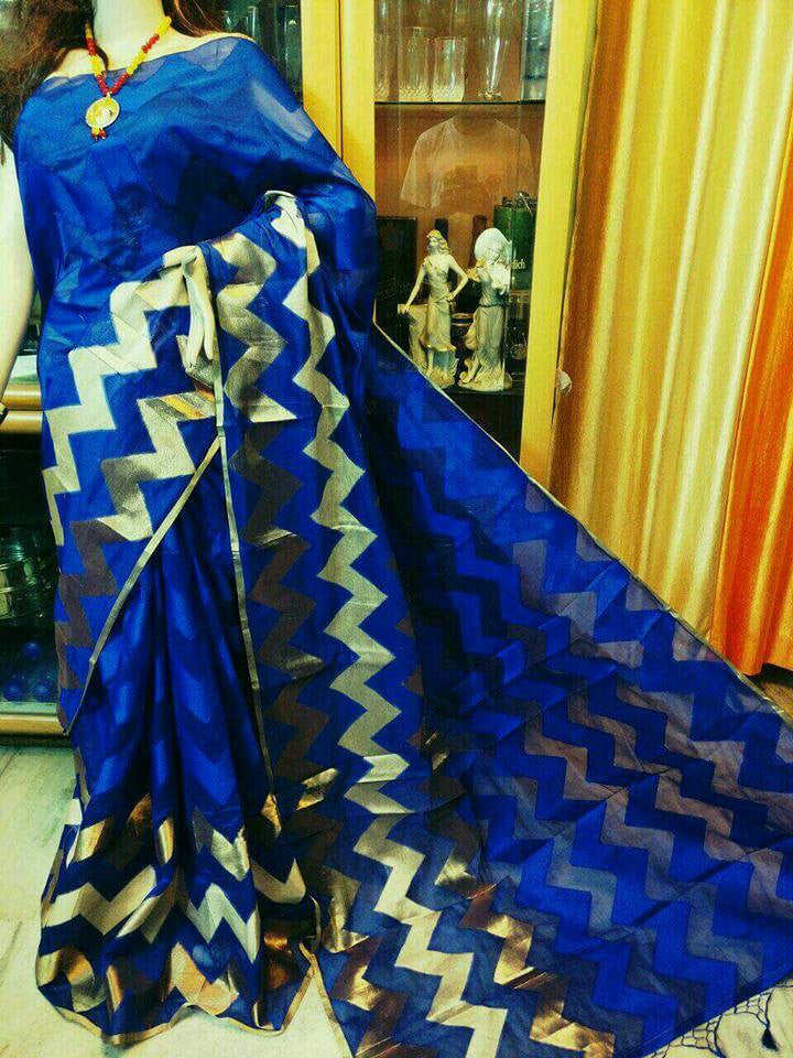 Blue Monic Pure Cotton Sarees