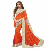 Orange Georgette Sarees