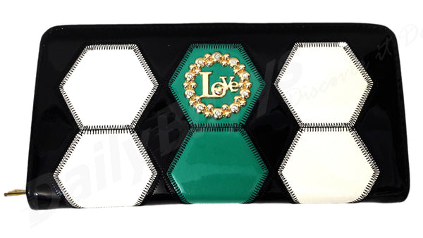 Green white and black ladies Wallet