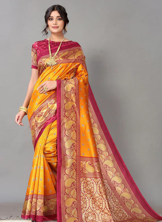 Yellow Party Wear Designer Sarees