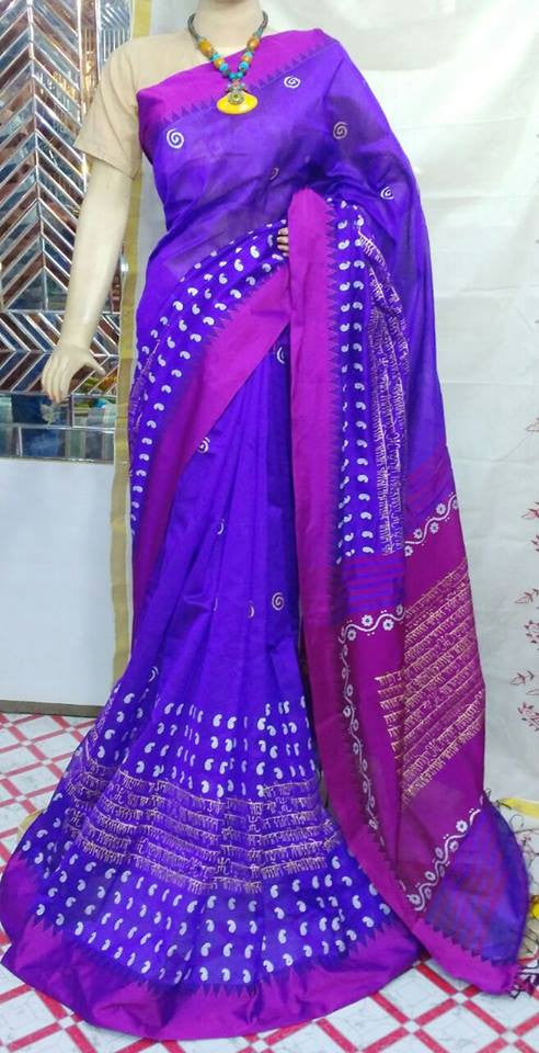 Light Violet Handloom Pure Cotton Silk Sarees