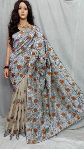 Off White Handloom Pure Cotton Silk Sarees