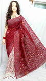 Red Dhakai Jamdani Sarees