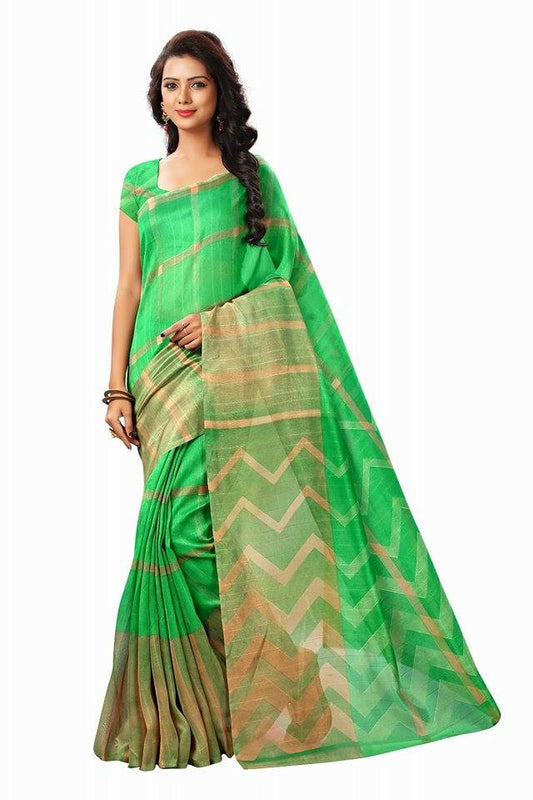 Green & Golden Bhagalpuri Silk Sarees - Dailybuyys
