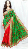Green & Red Handloom Pure Cotton Silk Sarees