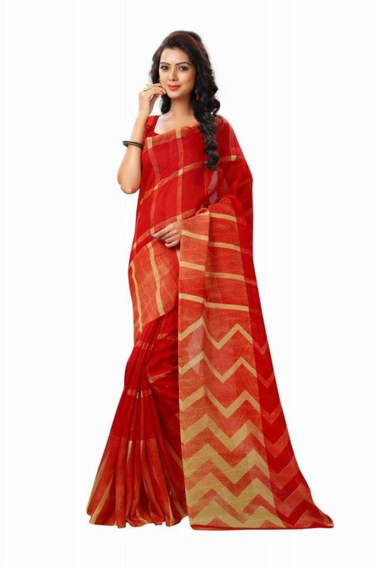 Red Bhagalpuri Silk Sarees - Dailybuyys