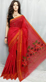 Red Pure Cotton Jamdani Sarees