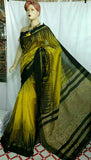 Yellow & Black Handloom Pure Cotton Silk Sarees