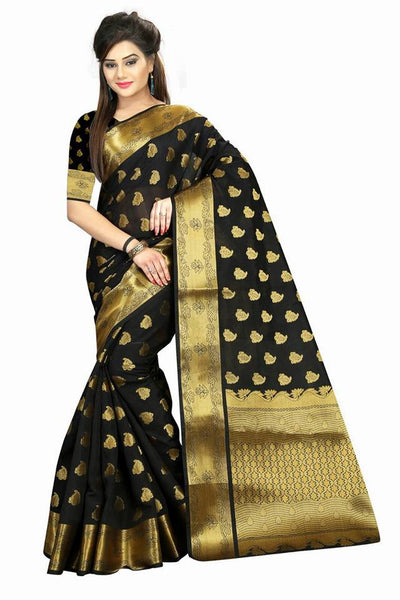 Black & Golden Banarasi Silk Sarees
