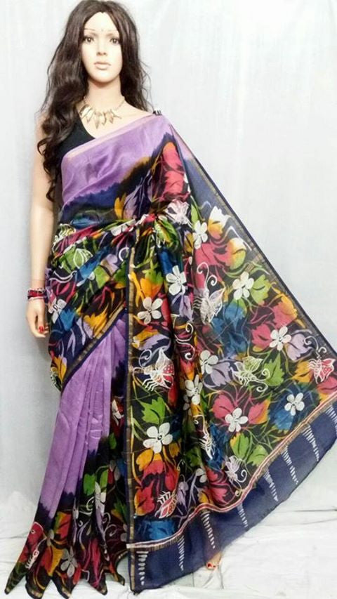 Viloet Chanderi Silk Sarees - Dailybuyys