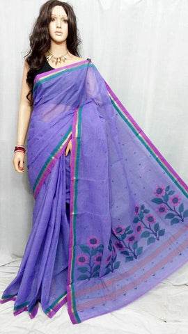 Violet Pure Cotton Jamdani Sarees