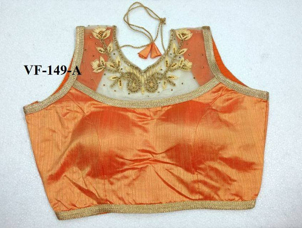 Light Orange Designer Stitched Blouses