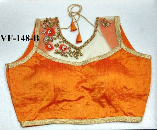 Orange Designer Stitched Blouses