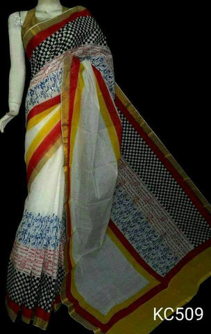 White Kerala Pure Cotton Sarees