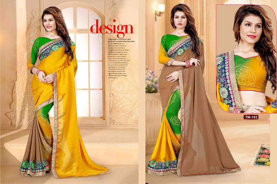 Yellow Georgette Sarees