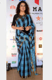 Blue & Black Pure Linen Sarees