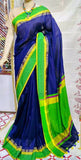 Blue Green Bengal Handloom Khadi Sarees