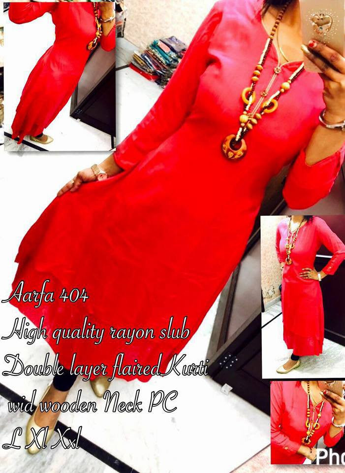 Red Imported Long  Western  Kurtis