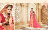 Pink & Peach Georgette Party Wear Sarees