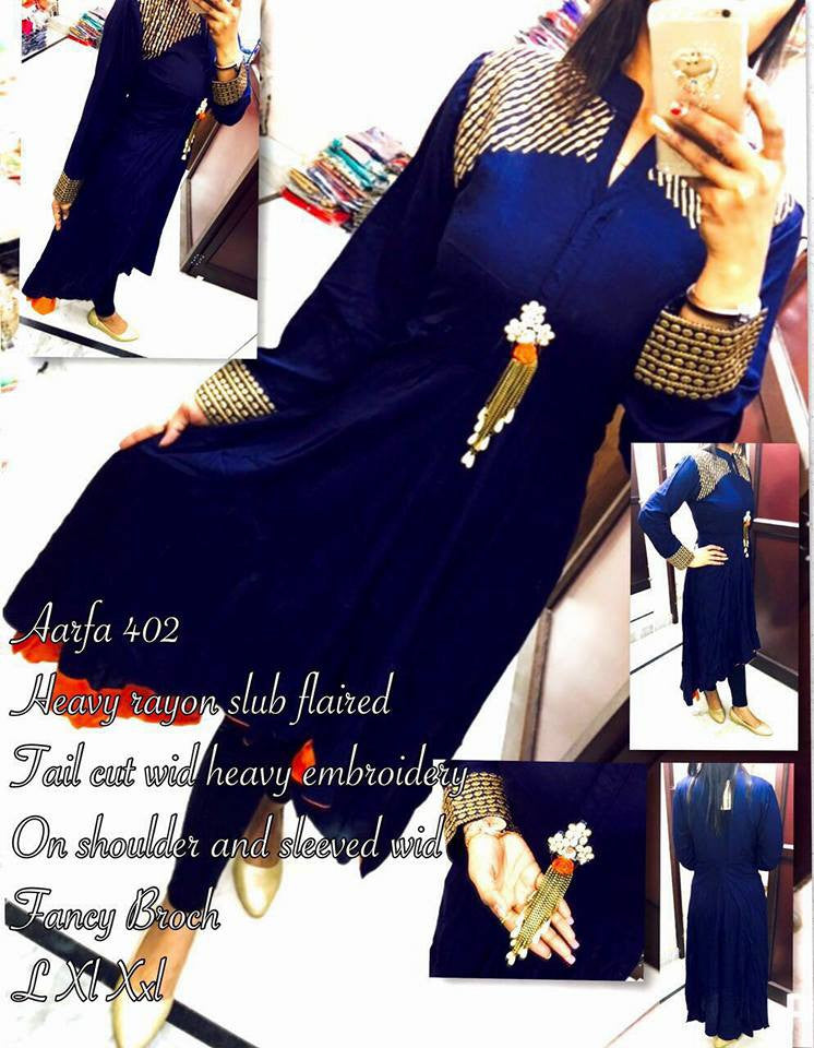 Navy Blue Imported Long Western Kurtis - Dailybuyys