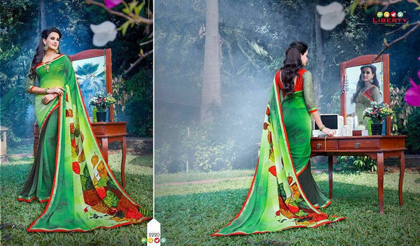 Green Fancy Georgette Sarees