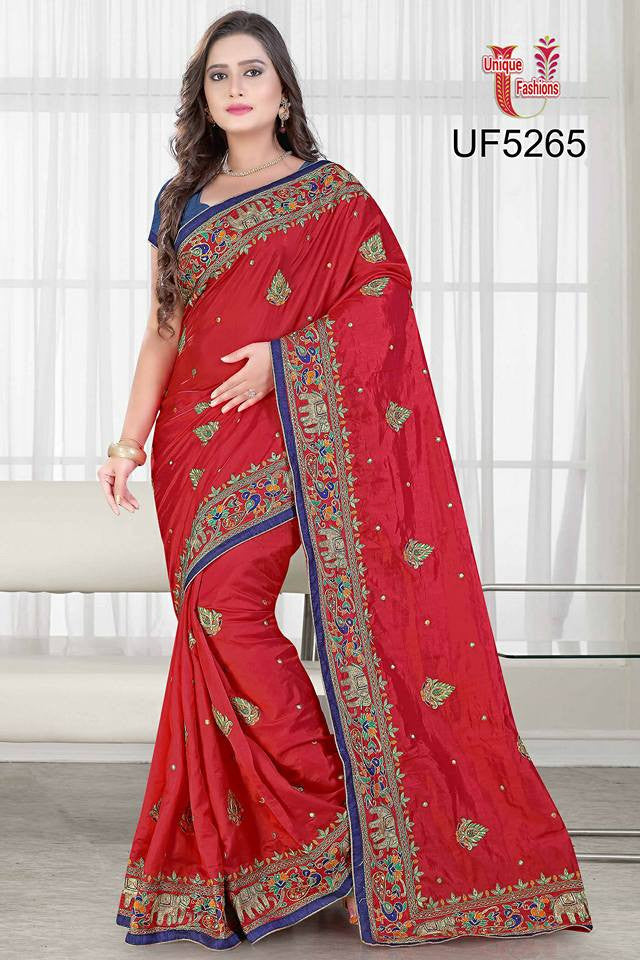 Red Party Wear Sarees