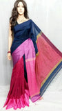 Blue & Pink Mahapar Pure Cotton Silk Sarees