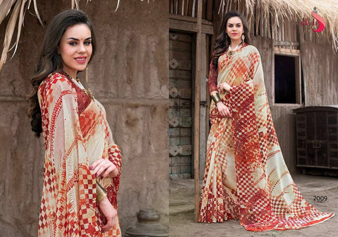 Beige Georgette Sarees