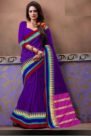 Violet Banarasi Silk Sarees