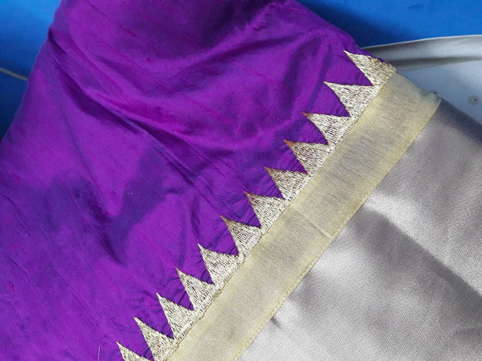 Royal Blue with silver border pure kanchivaram silk saree – Meshira