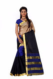 Black Aura Poly Pure Cotton Sarees