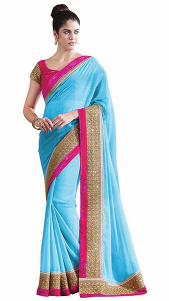 Blue Chiffon Sarees