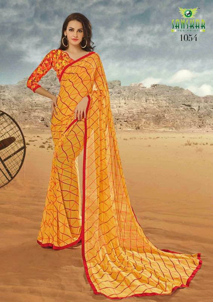 Yellow Georgette Sarees