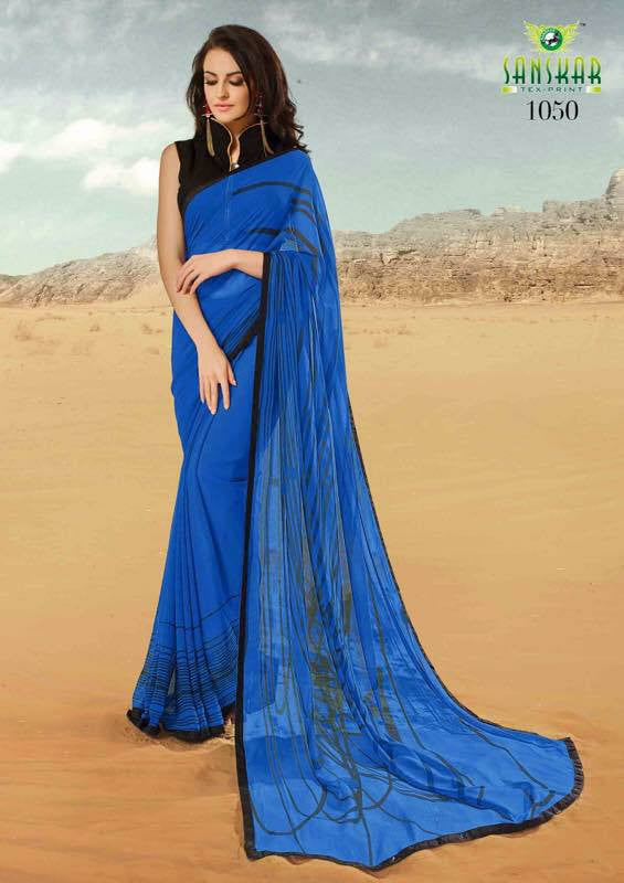 Blue Georgette Sarees