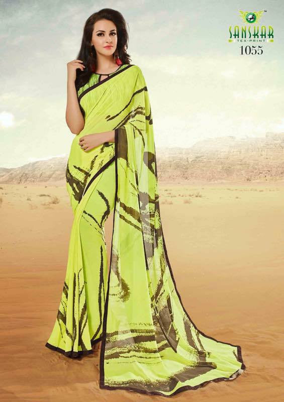 Green Georgette Sarees