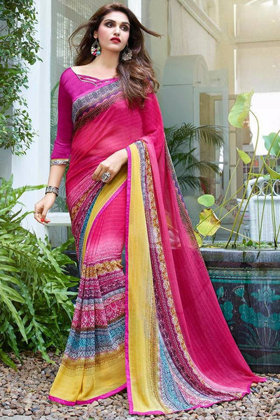 Pink Georgette Sarees