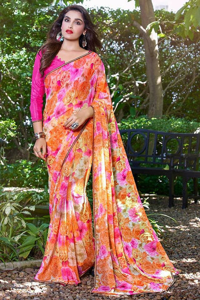 Pink Georgette Sarees