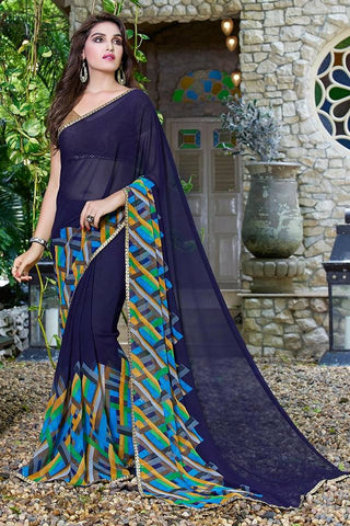 Blue Georgette Sarees