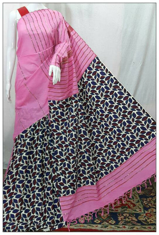 Pink Gurjari Khesh Sarees - Dailybuyys